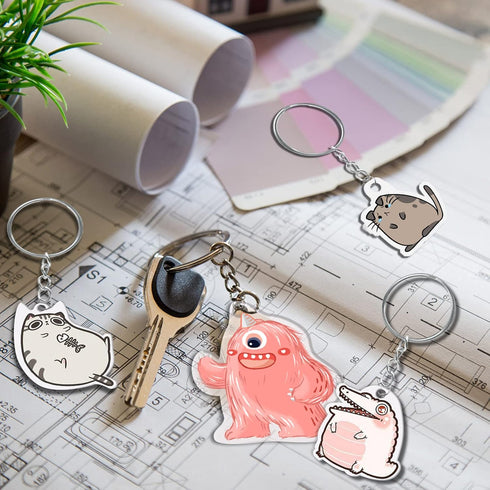 yyoemas 170 PCS Shrinky Dink Keychain Kit,Shrinky Dink Kit with 15 Shrinky Dink Sheets,Ear Hook,Bead Chain,Corn Buttons,Lobster Clasp,Split Ring a...