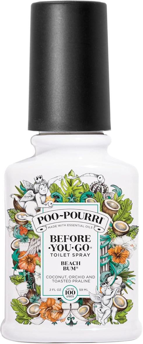 Poo-Pourri Before-You-Go Toilet Spray, Beach Bum, 2 Fl Oz - Coconut, Orchid and Toasted Praline (Packaging May Vary)...