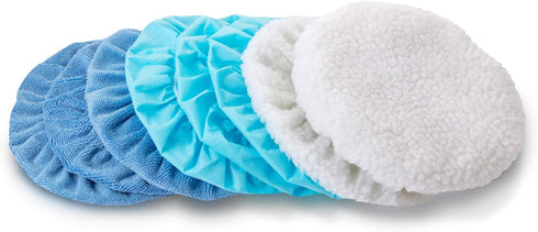 Mudder 20 Pieces 9 to 10 Inches Buffer Pads Car Polisher Bonnet Orbital Buffer Bonnets Microfiber Polishing Pad Cover...