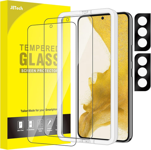 JETech Screen Protector for Samsung Galaxy S22 5G with Camera Lens Protector, Easy Installation Tool, Tempered Glass Film, Fingerprint ID Compatib...