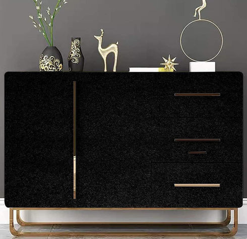 Glossy Black Contact Paper Shiny Peel and Stick Wallpaper Glitter Countertop Contact Paper Self-adhesive Removable Wallpaper Vinyl Decorative Kitc...