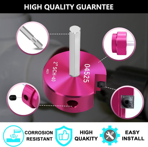 PVC Fitting Saver 2-Inch Head,PVC Reamer,2" PVC Pipe Reamer with 3/8-Inch Hex Shaft,PVC Socket Saver Plumbing Tool Plastic Pipe Fitting Reamer for...
