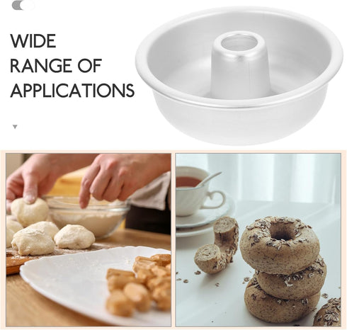 Luxshiny Angel Food Cake Pan Pound Tube Pan Hollow Cake Baking Tin Cake Mold Non-stick Donut Mold Doughnut Baking Pans for Baking Chiffon Cake Bak...