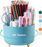 360 Degree Rotation Pen Holder, 5 Slots Office Desk Pen Organizer Multi-Functional Pencil Cup Makeup Brush Holder Office Business Card Pen Pencil ...