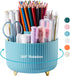 360 Degree Rotation Pen Holder, 5 Slots Office Desk Pen Organizer Multi-Functional Pencil Cup Makeup Brush Holder Office Business Card Pen Pencil ...