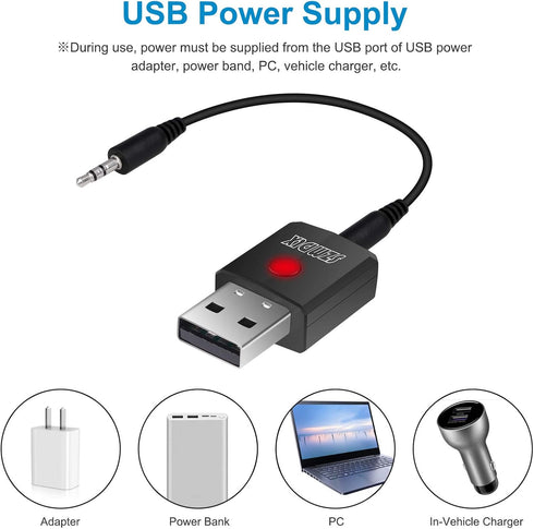 SZMDLX USB Bluetooth 5.0 Transmitter Receiver 4 in 1, Portable Wireless Audio Transmitter/Receiver, Adapter, Ideal Wireless Audio Auxiliary Adapte...