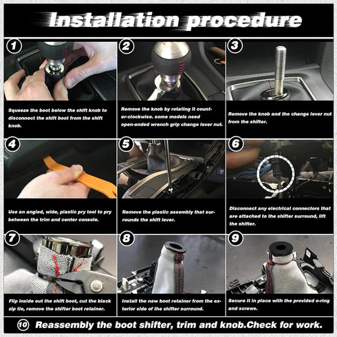 Qiilu Shift Knob Stopper, Wrench, Shift Knob Boot Retainer Shift Knob Stopper Limiter Shifter Shifting Head Buckle Stopper Universal for Car(B (Bl...