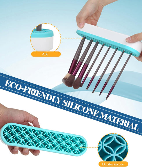 Silicone Makeup Brush Holder, 2 Pack Multi-Purpose Cosmetic Storage Box Desktop Organizers for Painting Pen Brushes, Stationary Tools Nail Clipper...