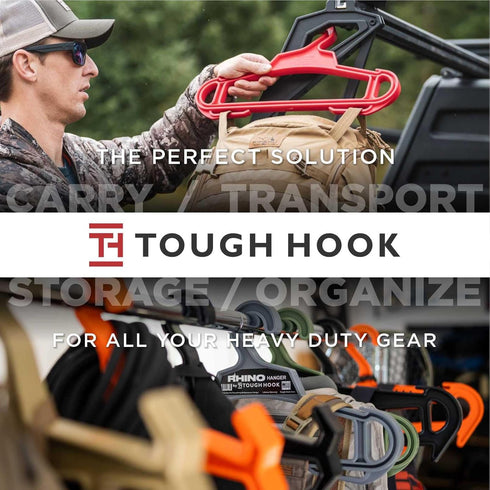 Rhino Tough Hook Heavy Duty Clothes Hangers – USA-Made Military Grade Coat Hanger for Body Armor & Jacket – 200-lb Capacity Suit Hangers for Heavy...