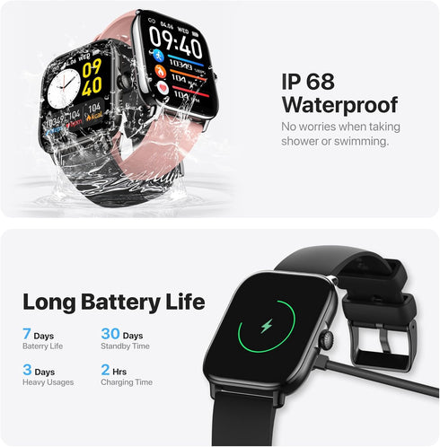 Smart Watch for Men Women (Answer/Make Calls/AI Voice Control) 1.91" for Android Phones iPhone Samsung Compatible IP68 Waterproof/Heart Rate/Sleep...