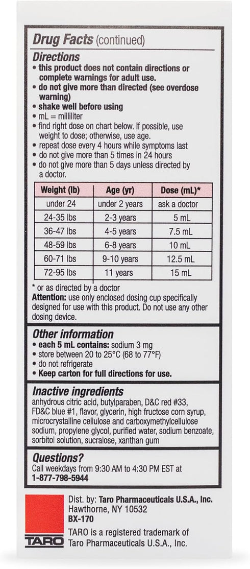 Feverall Liquid Oral Children Fever Reducer/Pain Reliever (4 oz., Grape)...
