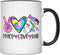 YouNique Designs Peace Love Hair Stylist Coffee Mug, 11 Ounces, Mug for Hairdresser, Hairstylist Cup for Women (Black Handle)...