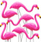 JOYIN Set of 2 Small Pink Flamingo Yard Ornament Stakes Mini Lawn Plastic Flamingo Statue with Metal Legs for Sidewalks, Outdoor Garden Decoration...