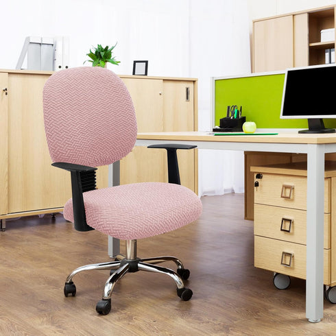 MIFXIN Computer Office Chair Cover Stretch Elastic Slipcover 2 Piece Stretchable Knitted Universal Computer Chair Seat Cover Furniture Protector f...