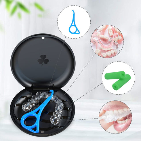 2 Pack Aligner and Retainer Case, ARGOMAX Slim Aligner Case Compatible with Invisalign, Mouth Guard Case, Orthodontic Case, Teeth Braces Case, Nig...