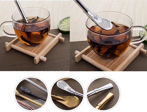 Hihelp 4 PCS Stainless Steel Straws Yerba Mate Bombilla Drinking Straws Free Cleaning Brush Include, Colorful, 6 Piece Set...