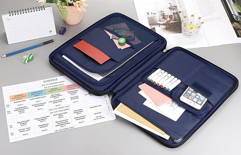 BTSKY New Universal A4 Document Bags Portfolio Organizer- Waterproof Travel Gear Organizer Zipper Case/Document File Bag for Ipads, Notebooks, Pen...