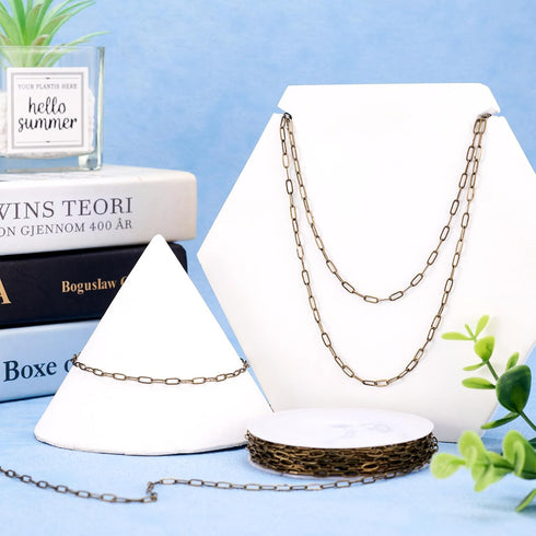 Craftdady 16.4 Feet Antique Bronze Paperclip Link Chain Brass Soldered Oval Cable Cross Chain 6x2.6mm with Spool for Jewelry Pendant Necklace Brac...