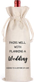 LANBAIHE Wedding Wine Bag, Wedding Couples, Bride and Groom Wine Gift,Linen Wine Gift Bag,Reusable Wine Bag...
