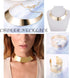 HANPABUM Women Gold Tone Choker Necklace and Cuff Bangle Bracelet Jewelry Set Exaggerated Punk Style (A:Gold Tone)...