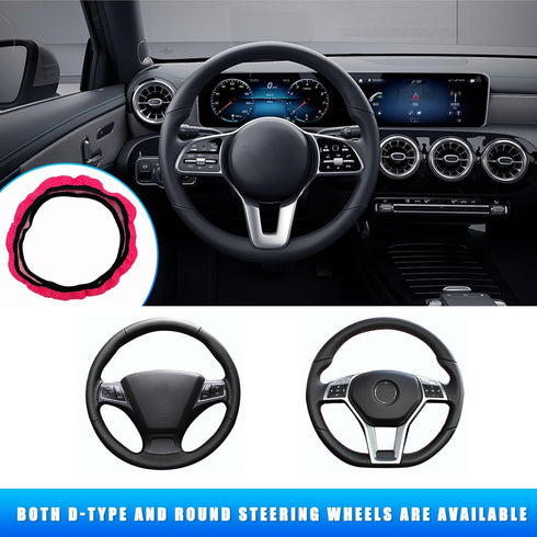 3 PCS Car Gear Shift Knob Cover & Handbrake Cover & Steering Wheel Cover, Anti-Slip Breathable Comfortable Handbrake Gear Shift and Steering Wheel...