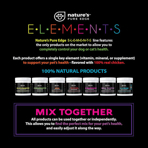 Nature's Pure Edge Original Extra Strength Glucosamine Dog and Cat Supplement Flavored with Real Chicken. Treats Painful and Damaged Joints. 170 g...