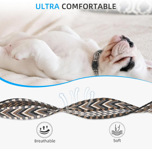 AirTag Dog Collar, IP68 Waterproof Dog Collar Air Tag Holder - Comfortable, Soft Webbing - GPS Dog Collar – Dog Collar with Airtag Holder - Fits f...