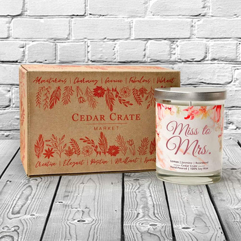 Miss to Mrs. Luxury Scented Soy Candle - Engagement Candle, Wedding Day Candle, Bridal Shower Gift, Engaged, Congrats, Unique Bride Gift for The B...
