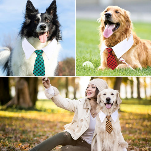Segarty Dog Neck Tie Large, 6 Pack Adjustable Cute Pet Ties Collars Grooming Accessories Formal Wedding Costume Black Red Dog Necktie Collar Set f...