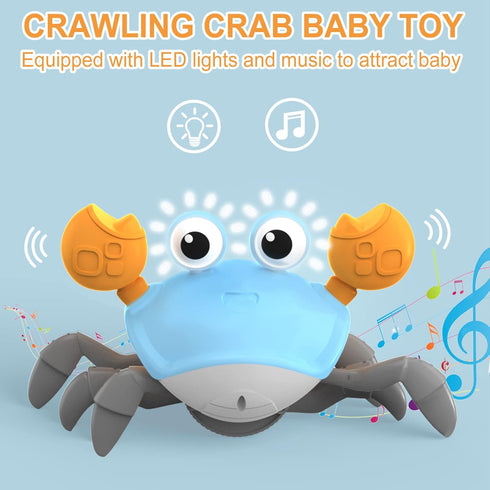 Crawling Crab Baby Toy,Tummy Time Toys Equipped with LED Lights and Music,Early Learning Educational Toys,Birthday Toy for Infant Toddler Boy Girl...