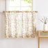 Treatmentex Leaf Tier Curtains for Kitchen 24" Short Curtains for Bathroom Window Curtains Print White and Taupe 2 Panels...