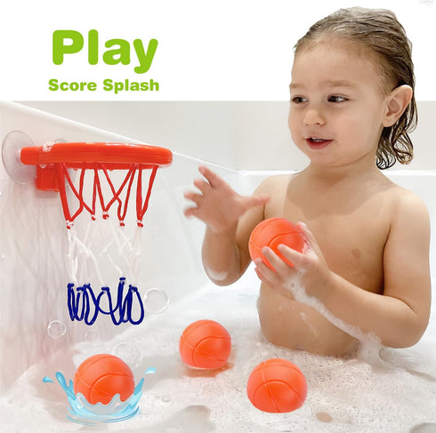 Bath Toys, Bathtub Basketball Hoop for Kids, Toddlers, Boys, and Girls, 3 Balls No Holes, Mold Free Bath Toys and Strong Suction Cup, Fun Bathtub ...