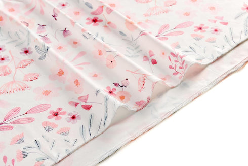 Newborn Floral Print Blanket Baby Stretch Wrap Swaddle Blanket Receiving Blanket with Matching Headband and Beanie (Small Flower and Leaf)...