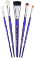 Royal & Langnickel Moderna, 5pc Scruffy Variety Brush Set for All Painting Mediums, Includes - Scruffy, Mop, Angular & Fan Brushes Purple...