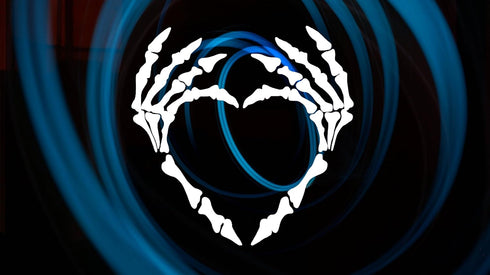 Reusable Skeleton Hands Heart Stencil 11" x 8.5" - Custom Gothic Design for Unique Crafts...