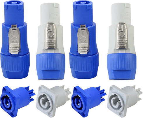 Powercon Connector Input and Output 2 Set, Suitable for Nac3fca Powercon Power Connector Plug, Powercon Female Jack Ac Connector to Male Powercon...
