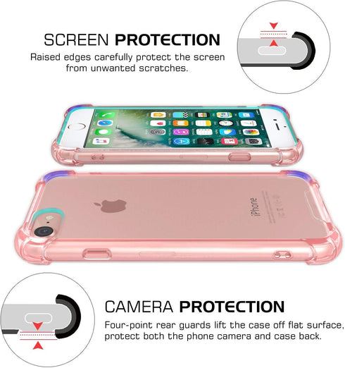 ORIbox Case Compatible with iPhone SE 2022/2020 , Compatible with iPhone 8/7 Case, with 4 Corners Shockproof Protection, Pink...