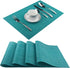 Vinyl Placemats Washable Table Mats Easy to Clean Woven Placemats for Kitchen Dining Table Set of 4 (Turquoise)...