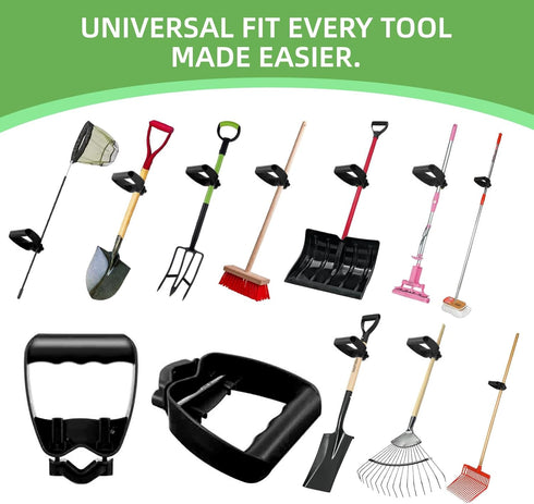 Back-Saving Tool Handle Labor-Saving Ergonomic Shovel or Rake Handle Attachment,Universal Fit(Black)...