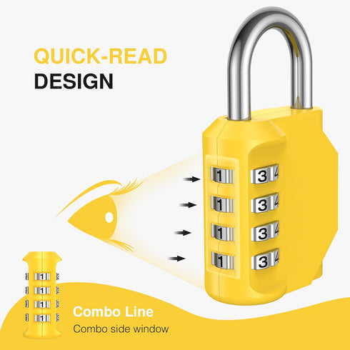 Puroma 2 Pack Combination Lock 4 Digit Locker Lock Outdoor Waterproof Padlock for School Gym Locker, Sports Locker, Fence, Toolbox, Gate, Case, Ha...