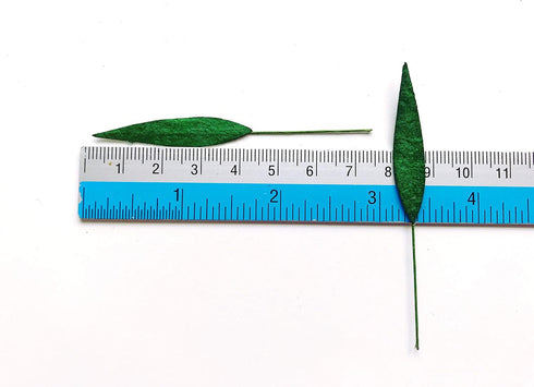 TH 50 pcs. Mixed Tone Green Grass Leaves with Wire Stems 8 mm Mulberry Paper Leaves Craft Supplies Scrap Booking Embellishments for so Many Card C...
