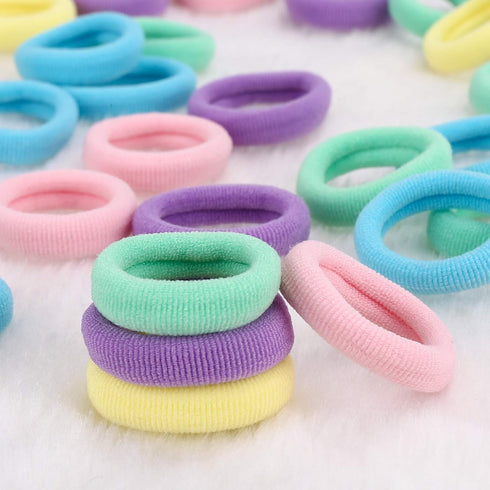 BAOLI 200PCS Cotton Baby Hair Ties, Mini Seamless Toddler Hair Bands, Soft Hair Elastics Ponytail Holders for Kids Toddlers Girls, 1 Inch in Diame...