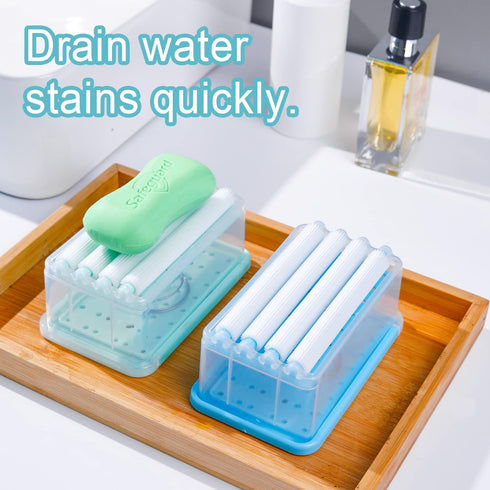 LELEMON Soap Dish with Drain Multifunctional Soap Dish Soap Cleaning Storage Foaming Box for Home Bathroom Kitchen Keep Soap Dry& Easy to Clean...