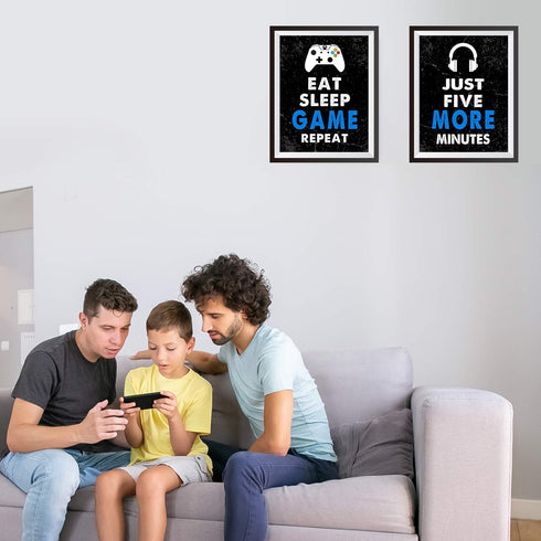 Set of 4 Video Game Decor (8'X10'), Boys Room Decorations for Bedroom & Game Room, Art Gift & Poster, No Frames...