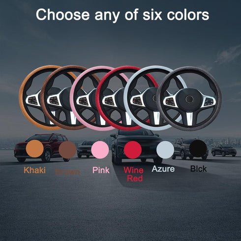 Car Steering Wheel Cover, Elastic Breathable Ice Silk Vehicle Steering Wheel Protector for Men and Women, Cool in Summer and Warm in Winter Cover,...