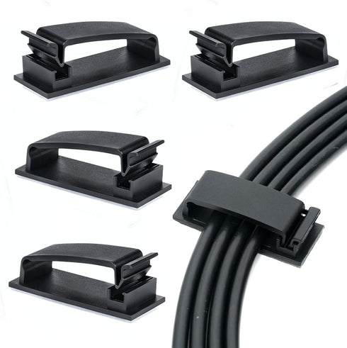 Cable Clips 50PCS, Self Adhesive Cable Management Clips, Cord Organizer Wire Clips Cord Holder for Appliances PC Wall Ethernet Cable Under Desk Ni...