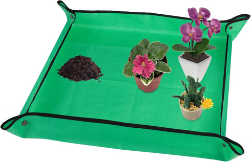 30" X 30" Large Plant Repotting Mat for Indoor Plants Potting Soil, Foldable Waterproof Plant Repotting/Potting Tray, Potting Mat for House Plants...