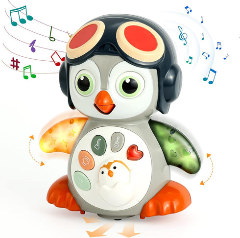 HAPTIME Penguin Toys for 1 Year Old Boy Girl, Musical Toys for Toddlers 1-3, One Year Old Boy Toys, Interactive Dancing Toys for 1+ Year Old, Sing...