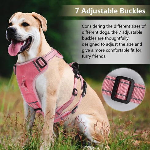 FEimaX Dog Harness No Pull Soft Padded Dog Vest with 3 Leash Clips and Easy Control Handle Reflective Adjustable No Choke Pet Harnesses for Medium...
