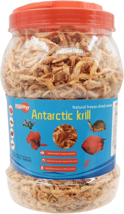 Premium Freeze-Dried Krill & Shrimp Mix - Ideal for Arowana, Koi, Tropical Cichlids, and Turtles - High-Protein Floating Aquarium Food (2000ml)...